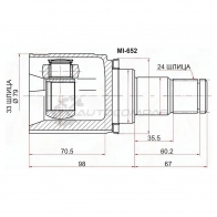 Шрус внутренний слева MITSUBISHI LANCER X 07 SAT NFMD1 MS MI652 1422814472