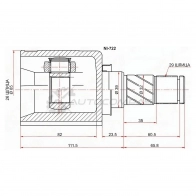 Шрус внутренний слева NISSAN X-TRAIL T30/TEANA J31/PRESAGE U31 SAT 1422875489 T 3GTR NI722