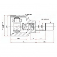 Шрус внутренний слева PEUGEOT PARTNER/CITROEN BERLINGO 96 SAT CT699 1440991375 4BI EV