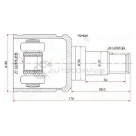 Шрус внутренний слева Toyota ACV3/ACV40 NZT260/ANE10/ACU/MCU20/30/ACM21/ACR30/AZR65 SAT TO634 1422829256 G WR3SV