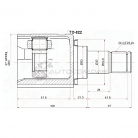 Шрус внутренний слева Toyota CAMRY ASV7 2ARFE 2,5 17-/HARRIER ZSU 60 17 SAT 1440545942 TO622 IUI5 1CP