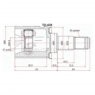 Шрус внутренний слева Toyota IPSUM ACM26/ CAMRY MCV30 1MZ SAT 1422829241 T XUX3HM TO638