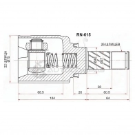 Шрус внутренний слева/справа NISSAN ALMERA G15RA 15- K4M 5MT SAT 1440991378 N849 W RN615