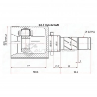 Шрус внутренний MAZDA 3 BM 13- слева SAT STFTC622620 QVFPM BE 1440529100