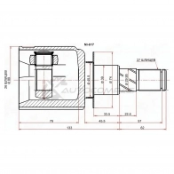 Шрус внутренний NISSAN PATHFINDER R51M 05- слева/справа SAT NI617 1436726058 JK7EKG T