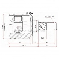 Шрус внутренний NISSAN PRIMERA P10 91-95 слева SAT TSWI XM5 NI662 1440532287