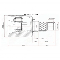 Шрус внутренний NISSAN X-TRAIL T31 07-14 левый МКПП SAT ST39711JG34B 1440534784 WX1 8LV