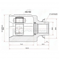 Шрус внутренний справа HONDA ACCORD CL/CU 02-12/CROSSTOUR 10 SAT XF 8RYZH 1440519279 HO763