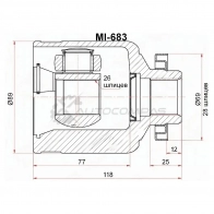 Шрус внутренний справа KIA SORENTO 06-09 SAT MI683 1440524394 YJR BS1O