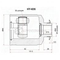 Шрус внутренний справа KIA SORENTO 09 SAT V028 VM 1440524396 HY635