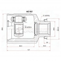 Шрус внутренний справа MAZDA CX-7 07-/CX-9 07 SAT 1440528164 SZY N0C MZ667