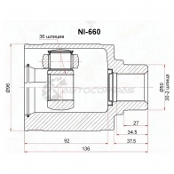 Шрус внутренний справа NISSAN MURANO Z50 SAT NI660 1440532298 VQ S6Z