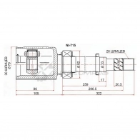 Шрус внутренний справа NISSAN QASQAI J10 HR16 06-13 SAT NI715 1422817764 FZG LJHU