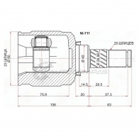 Шрус внутренний справа NISSAN WINGROAD/AD Y11 QG18 99-05/ALMERA QG18 00-06/EXPERT W11 99-07 SAT 7QL TW0 NI711 1422817400