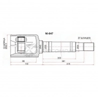 Шрус внутренний справа NISSAN X-TRAIL T31 SAT 1422818211 ZURP XR NI647