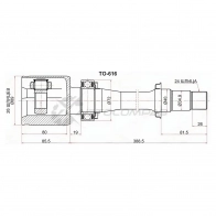 Шрус внутренний справа Toyota AVENSIS 251 2,4 2AZFSE 03-08 SAT IPR FTCS TO616 1440540733