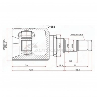 Шрус внутренний справа Toyota COROLLA/AURIS NRE180 13 SAT TO685 1440539505 6 GOLV7