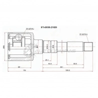 Шрус внутренний справа Toyota GAIA ACM15/SXM15 98-04/CALDINA T21 97-02 3SFE SAT 1440540680 NI Q18 ST4303021020