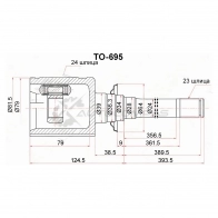 Шрус внутренний справа Toyota HIGHLANDER GSU45 07 SAT P SHDIXL 1440541641 TO695