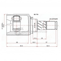 Шрус внутренний справа/слева NISSAN NOTE E11 HR16 ATM 05-11 SAT 1422817593 NI719 AVM RXG7