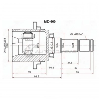 Шрус внутренний задний MAZDA CX-5 KE11 SAT 1440527914 KUNU 8YD MZ660