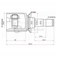 Шрус внутренний задний MITSUBISHI OUTLANDER CW 06-12.ASX GA 10-16.LANCER CY 07-/PEUGEOT 4007 07-12 SAT 1422814493 N 9TTWB HY603