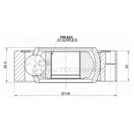 Шрус внутренний SKODA OCTAVIA 04-12/SUPERB 08-/YETI 10-/VOLKSWAGEN BORA 98-05/CADDY 04-10/GOLF 05-08 SAT VW624 1422834143 4L DCU