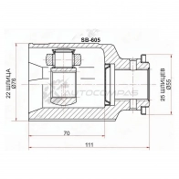 Шрус внутренний SUBARU IMPREZA G10/LEGACY B10/11/FORESTER S10 SAT 1422820741 H3M3Y N SB605