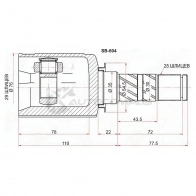 Шрус внутренний SUBARU IMPREZA GE/GH SAT SB604 1422820735 KWG39Z W