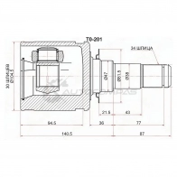 Шрус внутренний Toyota LAND CRUISER 200 2UZFE/1VDFTV 07 SAT 1422829802 KV4 SM TO201