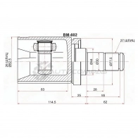 Шрус внутренний левый BMW X5 E70 3,0/4,8 06-X6E71/E72 3,0 /5,0 08 SAT 1440991388 BM602 2BN 5X9