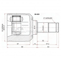 Шрус внутренний левый MITSUBISHI ASX 10-/LANCER10- 1,6 (4A92) SAT 1422814490 N T3K980 MI609