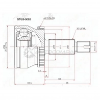 Шрус наружний KIA OPTIMA 18-/HYUNDAI SONATA 2.0/2.4 левый SAT 3LSP F 1440524862 ST200002