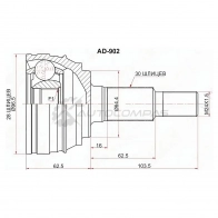 Шрус наружный AUDI Q7 3,0 TDI 10-15/VOLKSWAGEN TOUAREG 11 SAT AD902 1440546364 N O7A8JP