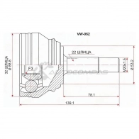 Шрус наружный CHERY AMULET 03 SAT VW062 1422798984 M PPZXL