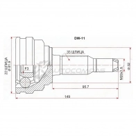 Шрус наружный DAEWOO NUBIRA/LACETTI 1.4-1.6-1.8 95 SAT 1422802698 RG Z93IX DW11
