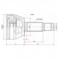 Шрус наружный FORD FIESTA/FUSION 01-08/FOCUS I 98-05/ SAT FO006 1422876218 S7 2D6