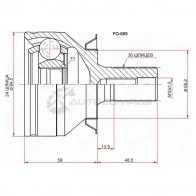 Шрус наружный FORD FOCUS II 04-11/C-MAX 03-07/VOLVO C30 07-13/S40 04-12/V50 04-11 SAT FO005 O AXIATE 1422801829