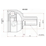 Шрус наружный FORD MONDEO 07-14/S-MAX/GALAXY 06 SAT AD232 1422801742 HB9F 8