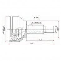 Шрус наружный FORD MONDEO III 1.8/2.0 00-07/FOCUS II 1.8TDCi 01 SAT 2CY PW1 FO003 1422801563