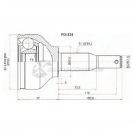 Шрус наружный FORD TRANSIT/TOURNEO CUSTOM TTF 12 SAT 71D V5 FD235 1440516062