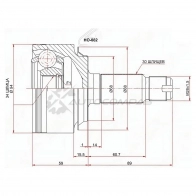 Шрус наружный HONDA ACCORD CU 08-12/CR-V RE3/RE4 07-12 SAT HO082 M 3N77P 1440519274