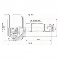 Шрус наружный HONDA FIT/JAZZ GE6-9 L13A/L15A 07-/INSIGHT ZE2 09-14