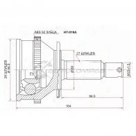 Шрус наружный HYUNDAI SANTA FE 2.0/2.4/2.7/00-06 SAT 1436726020 U UWUQ7 HY019A