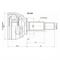 Шрус наружный LADA XRAY/RENAULT LOGAN 14-/SANDERO 14 SAT RN290 1440991395 9W4G X