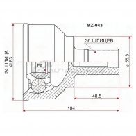 Шрус наружный MAZDA 3 2.3 L3 BK3 03 SAT MZ043 1 WOXK0 1436726053