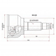 Шрус наружный MAZDA 3/AXELA 1.5/2.0/2/3 (ZY/LF/L3) BK 06 SAT BTHI TYO 1436726054 MZ049