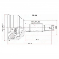 Шрус наружный MAZDA 626/CAPELLA GCEP/FORD TELSTAR FE/RF 82-87 SAT 6T3K Q8 1422810549 MZ002