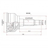 Шрус наружный MAZDA 626/CAPELLA/FORD TELSTAR B6/F8 87-91 SAT MZ006 Q0VAFB 0 1422810551