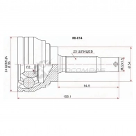 Шрус наружный MITSUBISHI GALANT 4G63 E5/E7/E8A 93-98/4D68 E57 92-96 SAT MI014 1436726029 N 3GRZL7